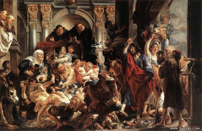 JORDAENS, Jacob Christ Driving the Merchants from the Temple Germany oil painting art